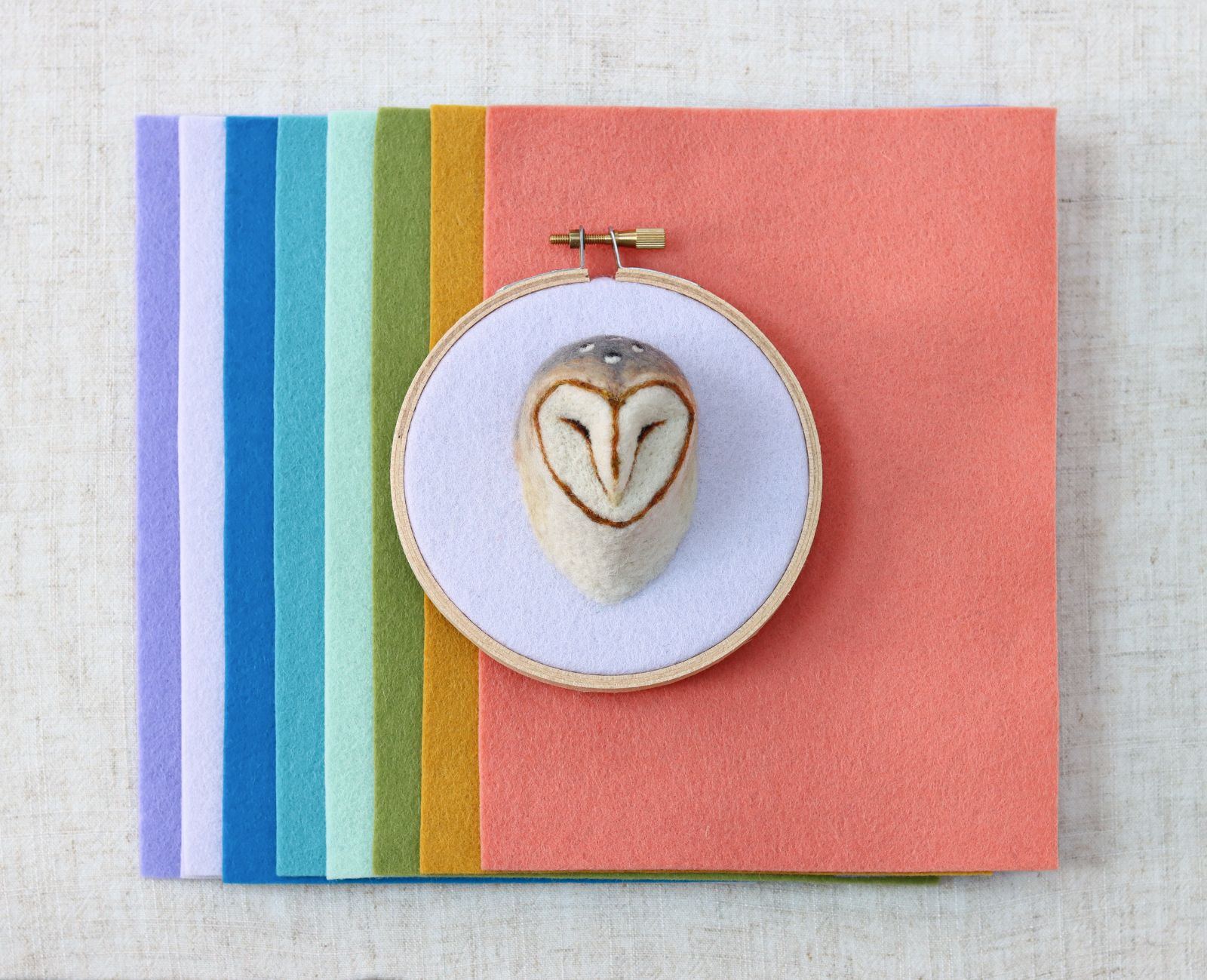 Needle Felted Barn Owl Portrait
