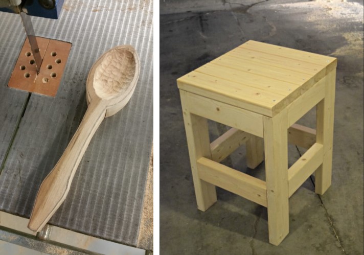 Youth Woodworking Week 2: Make a Stool & Band Saw Spoon (Ages 12-16)