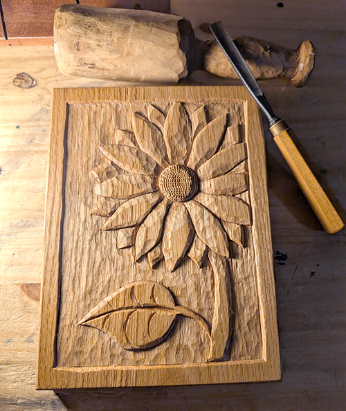 Sunflower Relief Woodcarving for Beginners