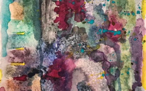 Abstract Watercolor and Fluid Botanicals