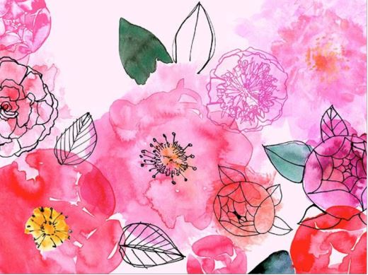 Watercolor Floral Abstracts & Doodles:Absolute Beginner