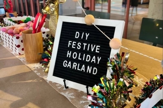 Santa's Workshop: Festive Holiday Pom Pom Garland (Ages 4 and up)