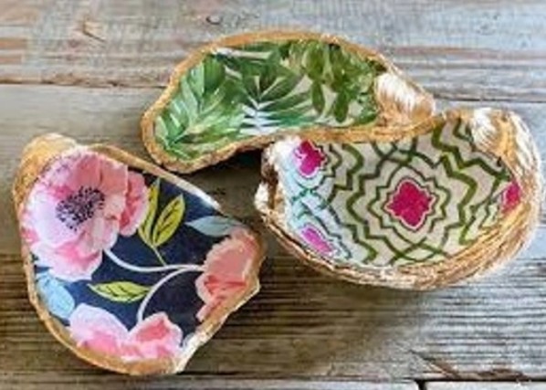 Crafty Happy Hour: Decoupage Oyster Shells