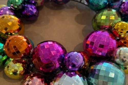 Disco Ball Wreath Making