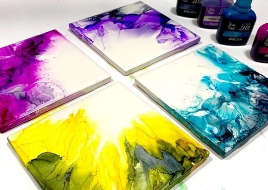 Make & Take Crafting: Alcohol Ink Ceramic Tiles (Ages 6 and up)