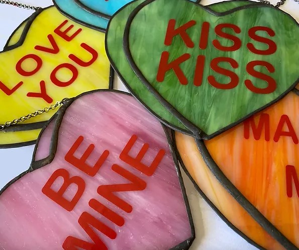 Conversation Heart Stained Glass