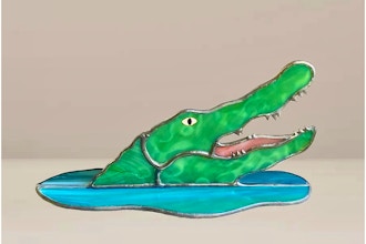 Stained Glass 3D Crocodile