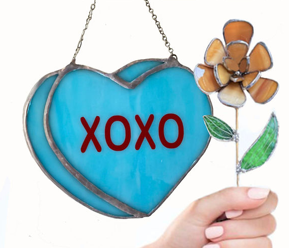 Valentine's Day Stained Glass