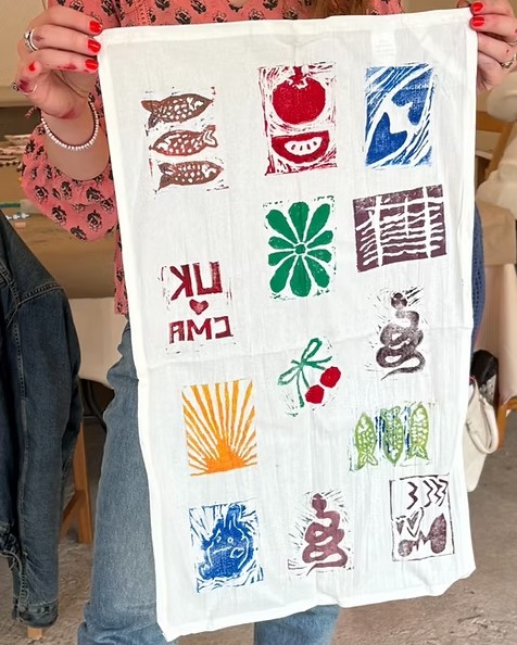 Block Print: Tea Towel & Tote-bag