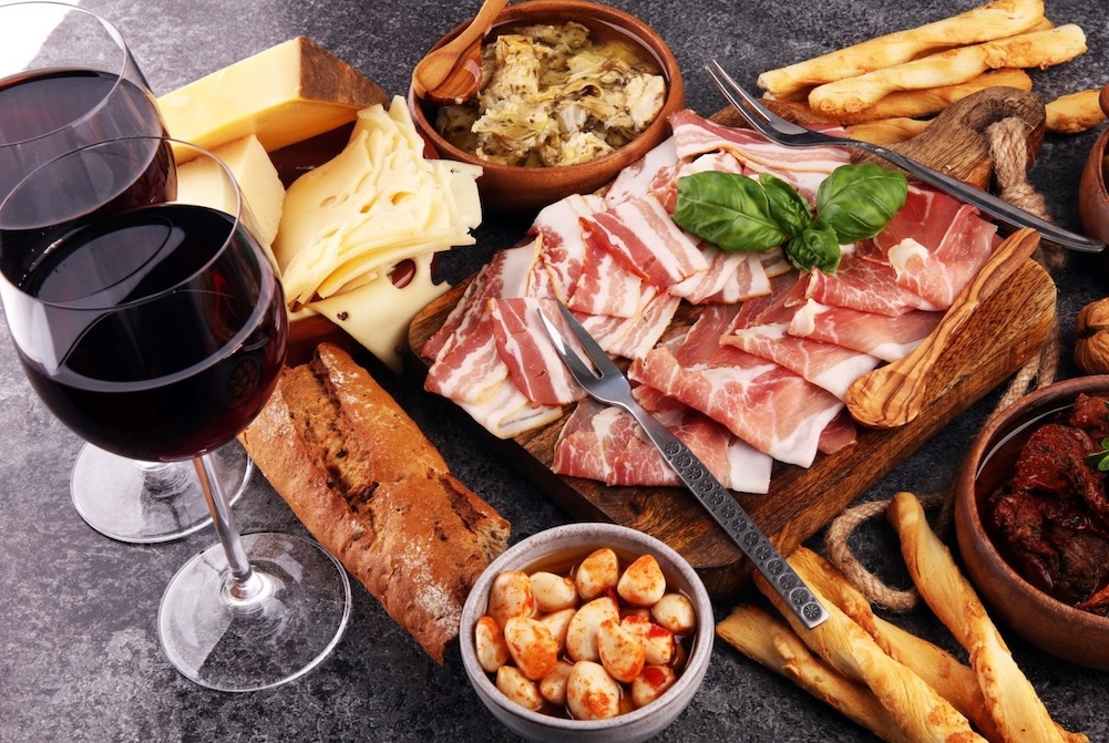 Charcuterie Board + Tiramisu + Wine