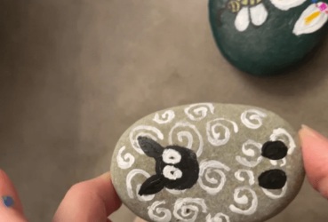 New Year Intention Rock Painting + Wine