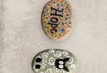 New Year Intention Rock Painting + Wine