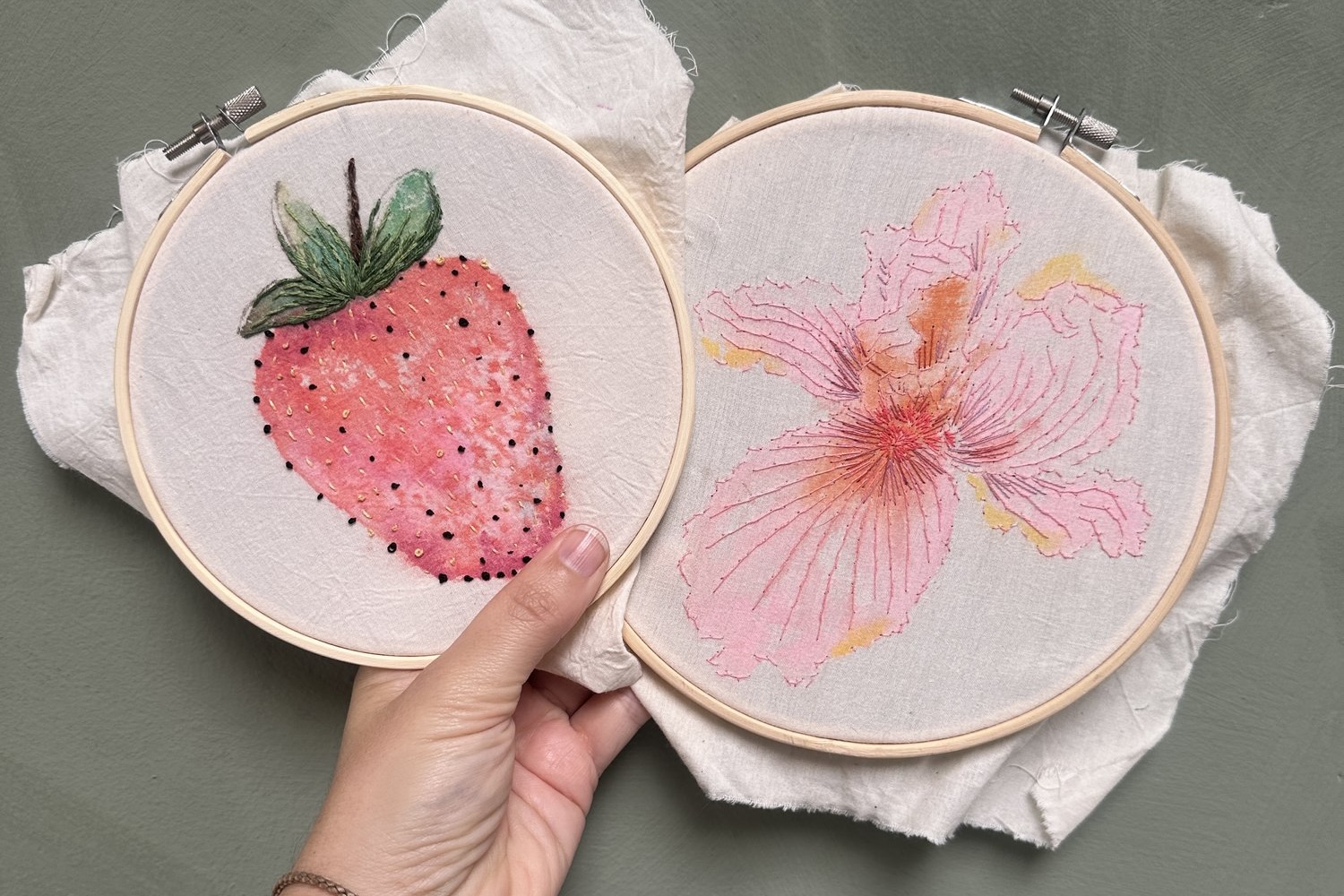 Watercolor + Embroidery