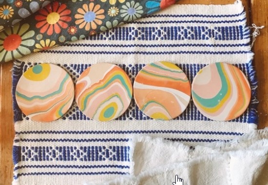 Marbled Leather Coasters