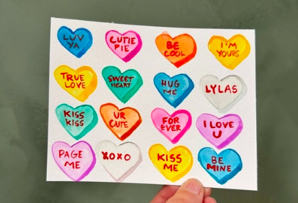 Watercolor Valentines