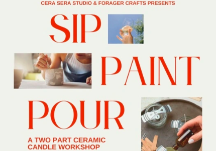 Sip, Paint, Pour: A Two-Part Ceramic Candle Workshop