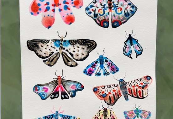 Watercolor Moths