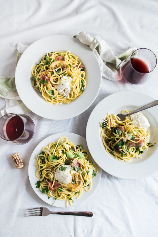 Pasta & Trivia! Fettuccine with Vodka Bolognese & Walnut Spinach Pesto Sauces
