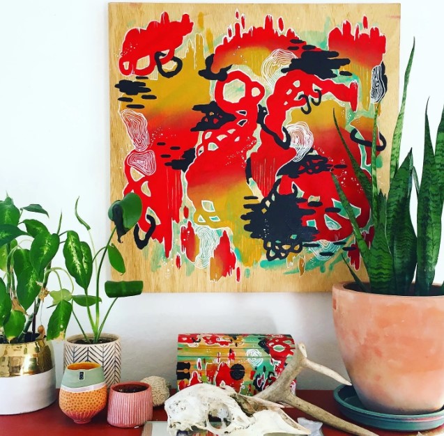 Visual Jazz: Abstract Painting on Wood
