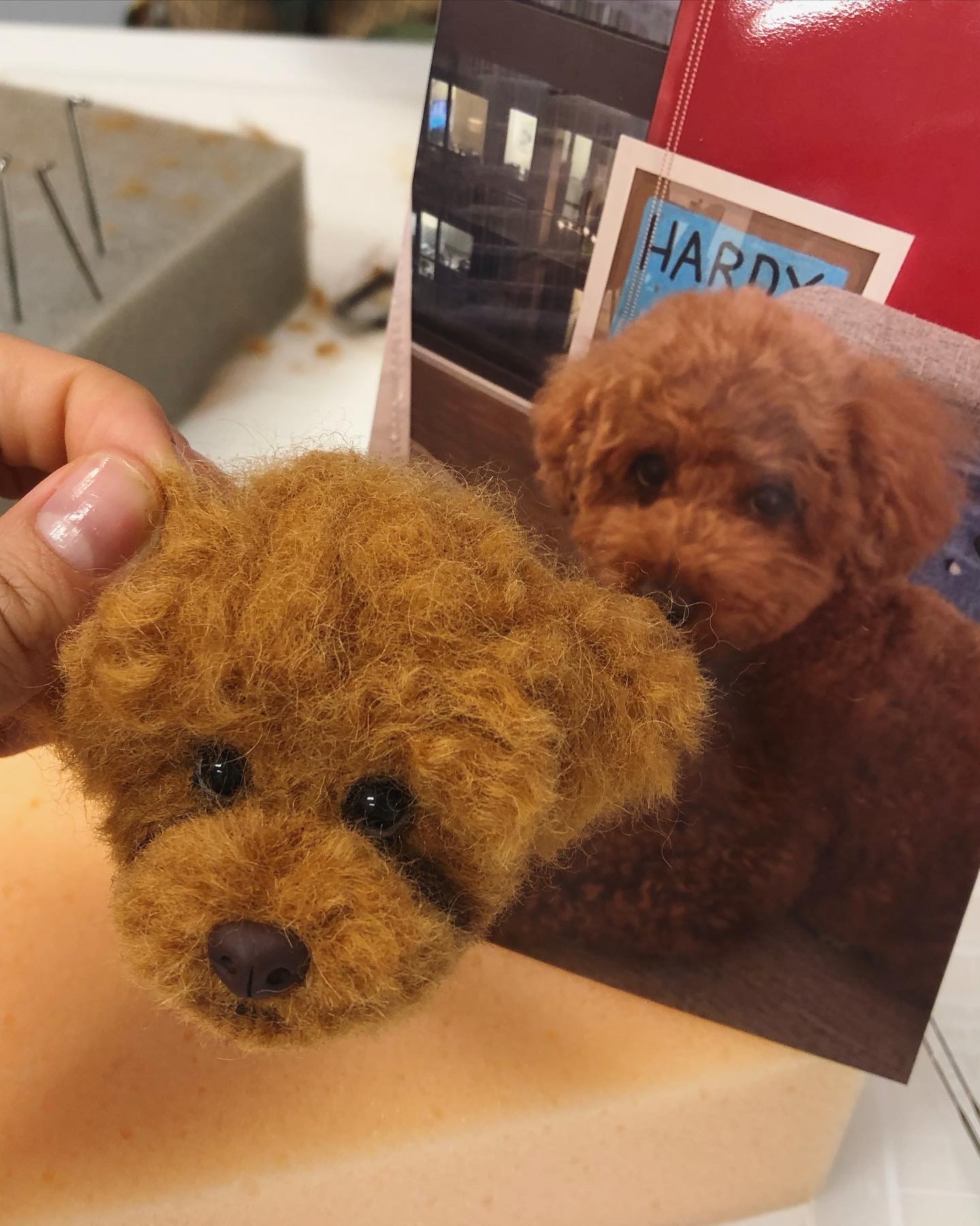 Needle felted Dog Portrait Keyring - Preset breed