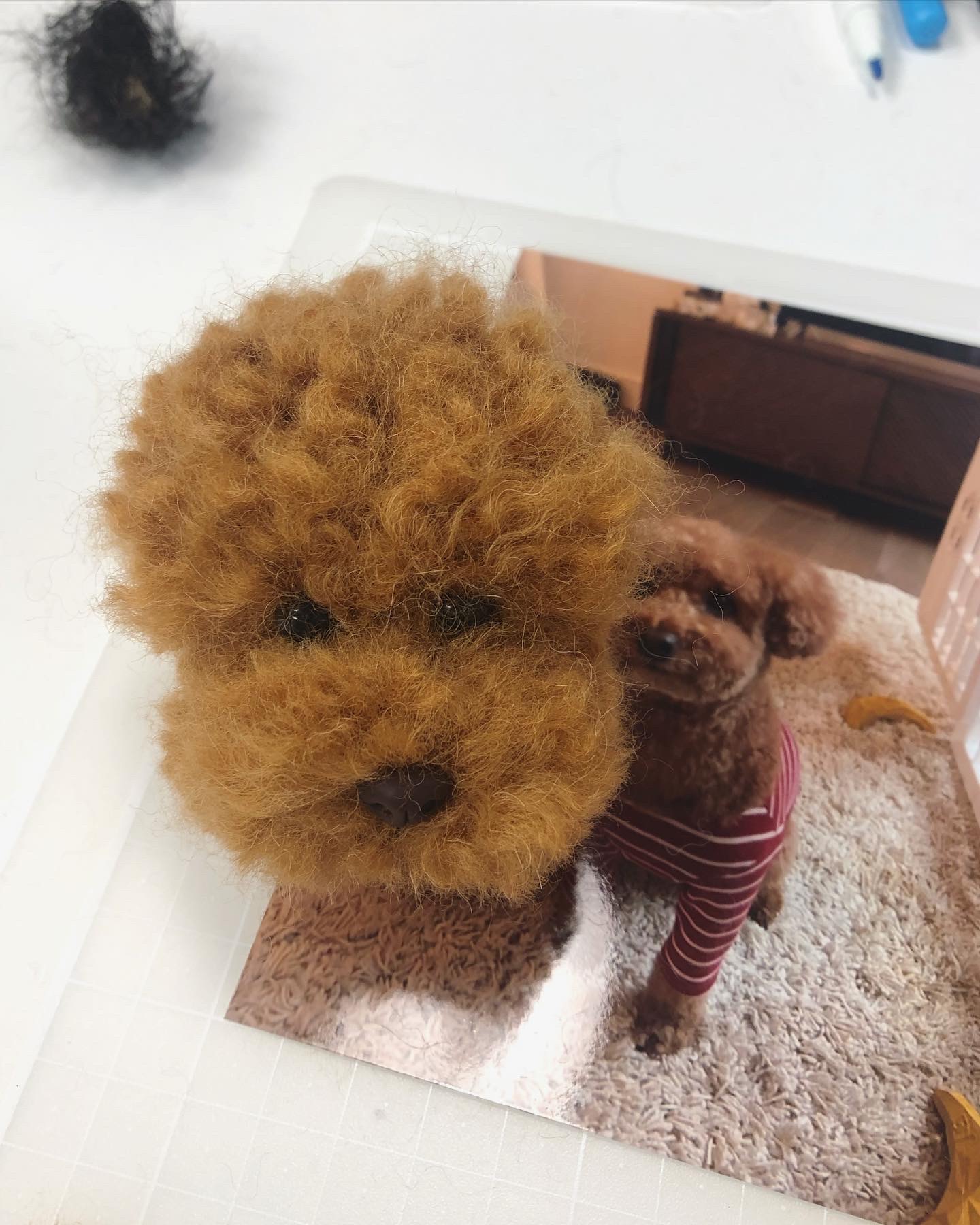 Needle felted Dog Portrait Keyring - Preset breed