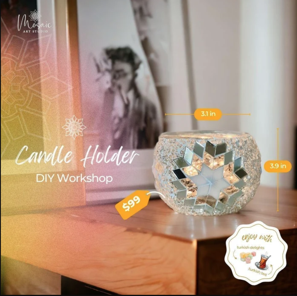 Mosaic Workshop - Candle Holder (Manhattan)