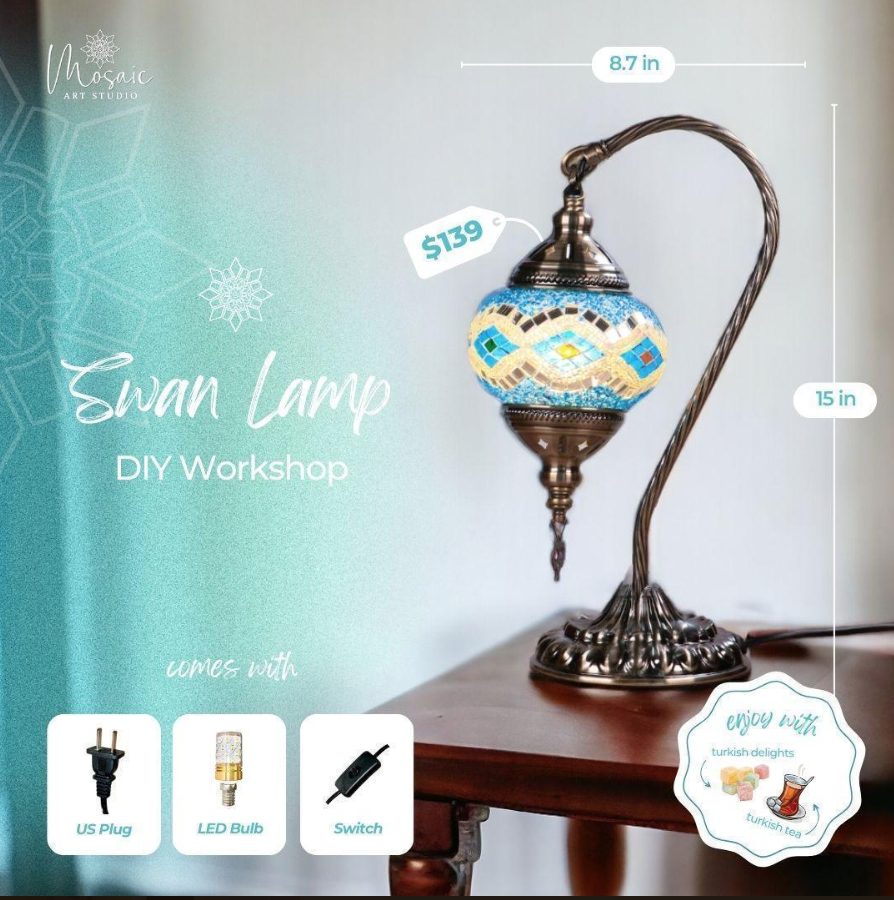Mosaic Workshop - Swan Lamp (Manhattan)