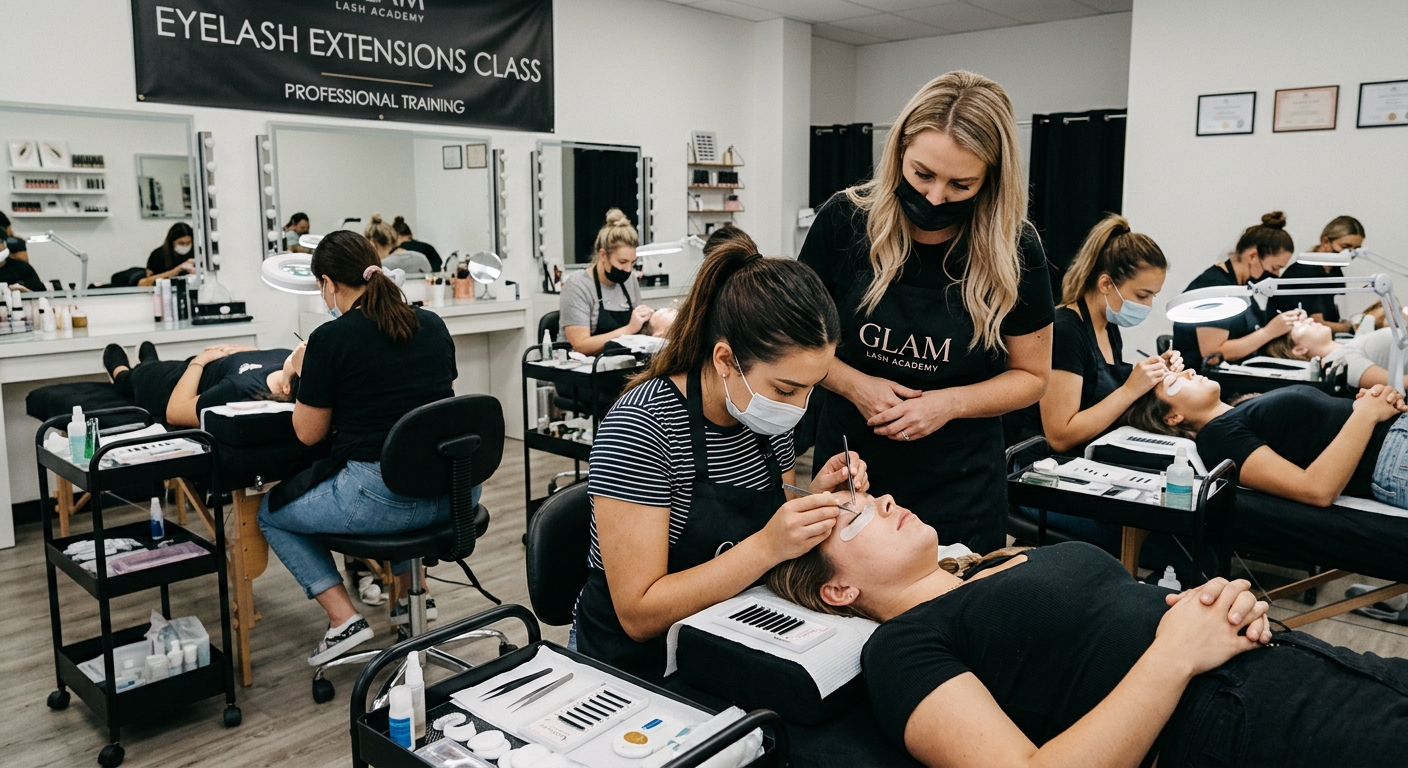Eyelash Extensions with Hybrid Application