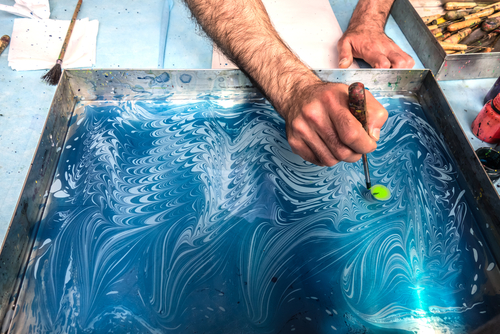 Silk Water Marbling: Introduction to Water Marbling