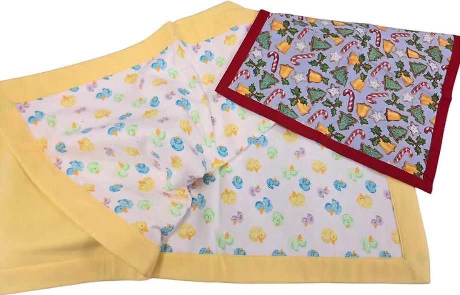Mitered Corner Flannel Blanket or Napkins