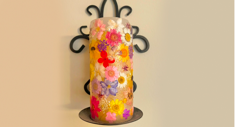 Pressed Floral Candles