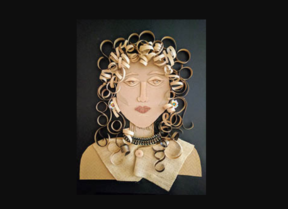 Assemblage 3-D Sculpture Portrait Art