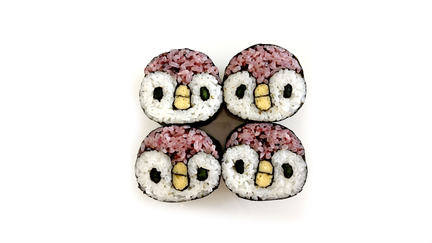 Unique Sushi Roll: Rainbow Roll and Penguin