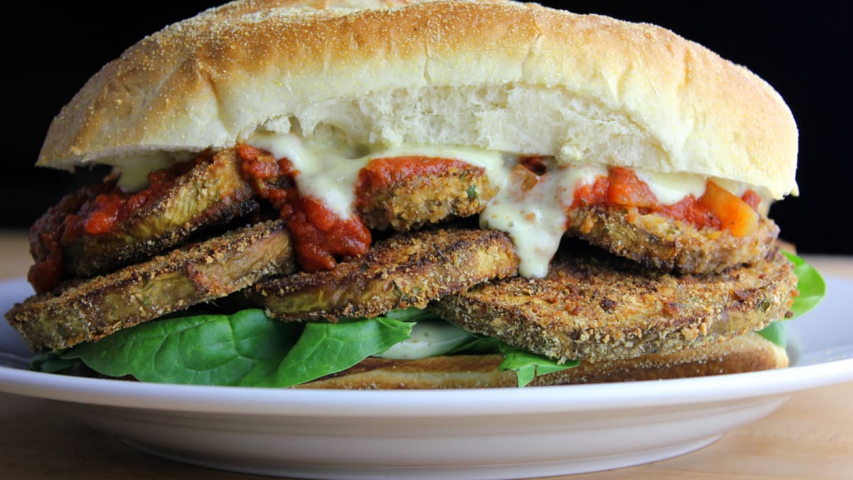 Virtual Eggplant Parmesan Sandwiches