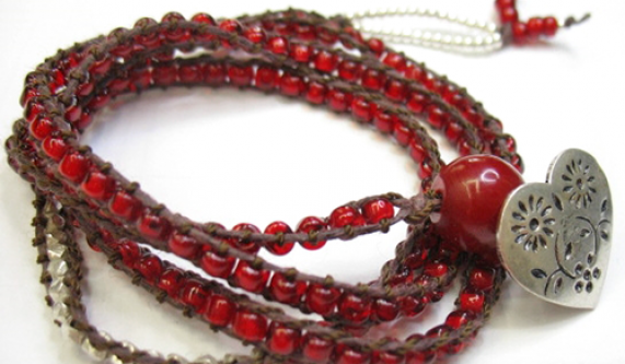 Leather & Bead Wrap Bracelet