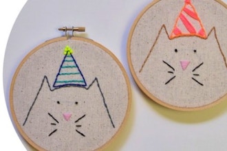 Cats in Hats! DIY Embroidery Hoop Art
