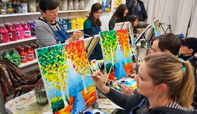 NYC: Office Paint & Sip (Kit Included) - Team Building Activity