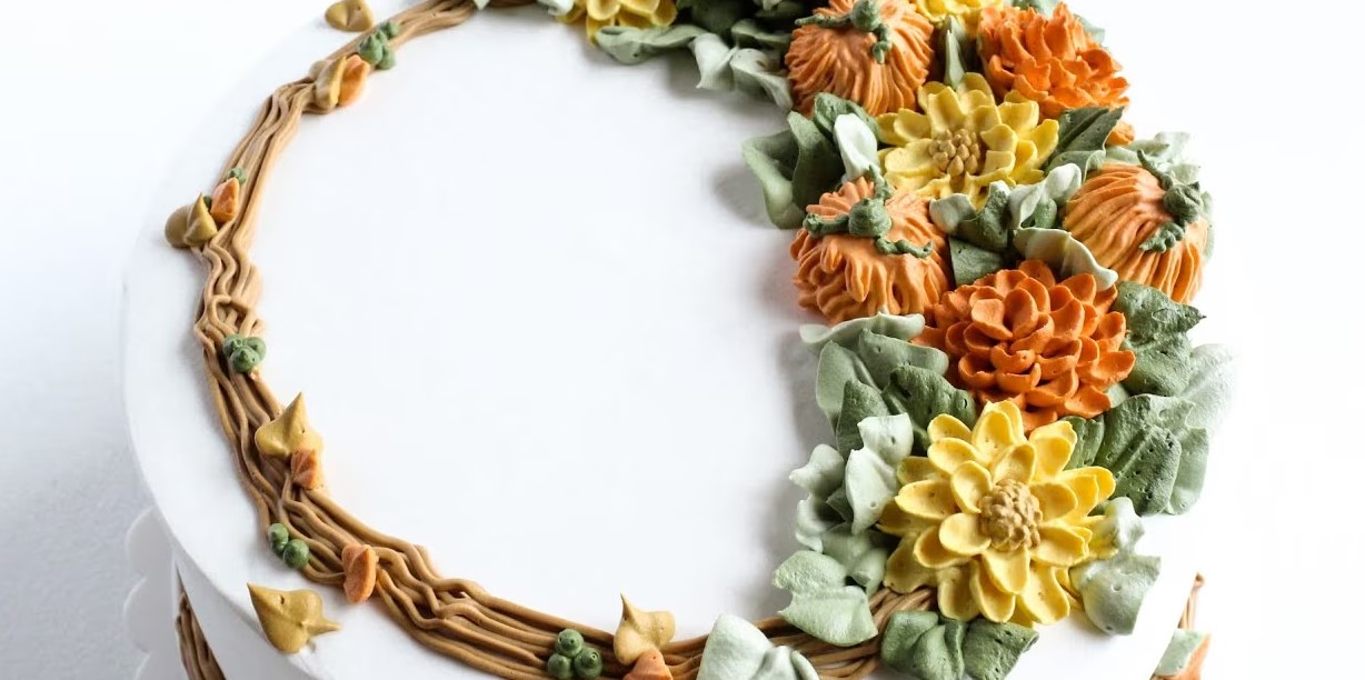 Autumn Blossoms Cake Decorating