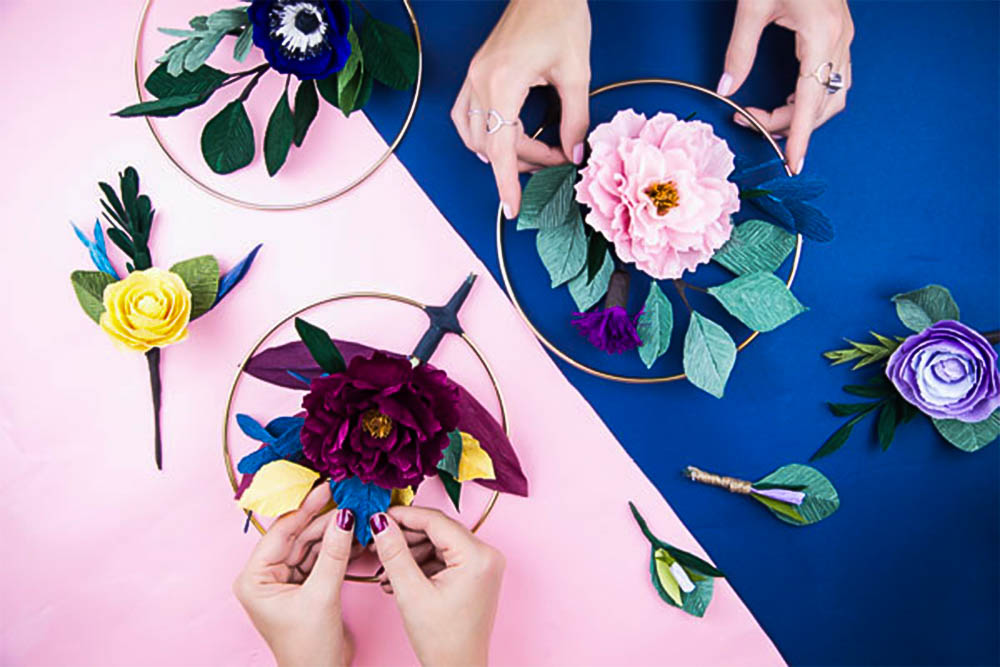 Paper Flower Wreath Workshop