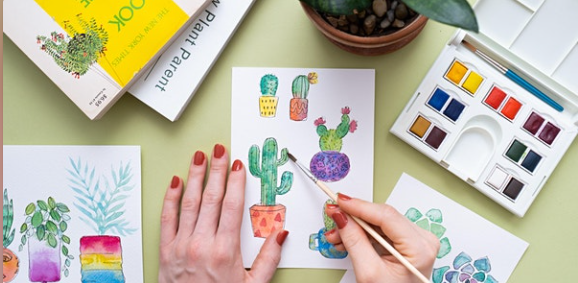 Cacti and Houseplant Illustration & Watercolor Webjam