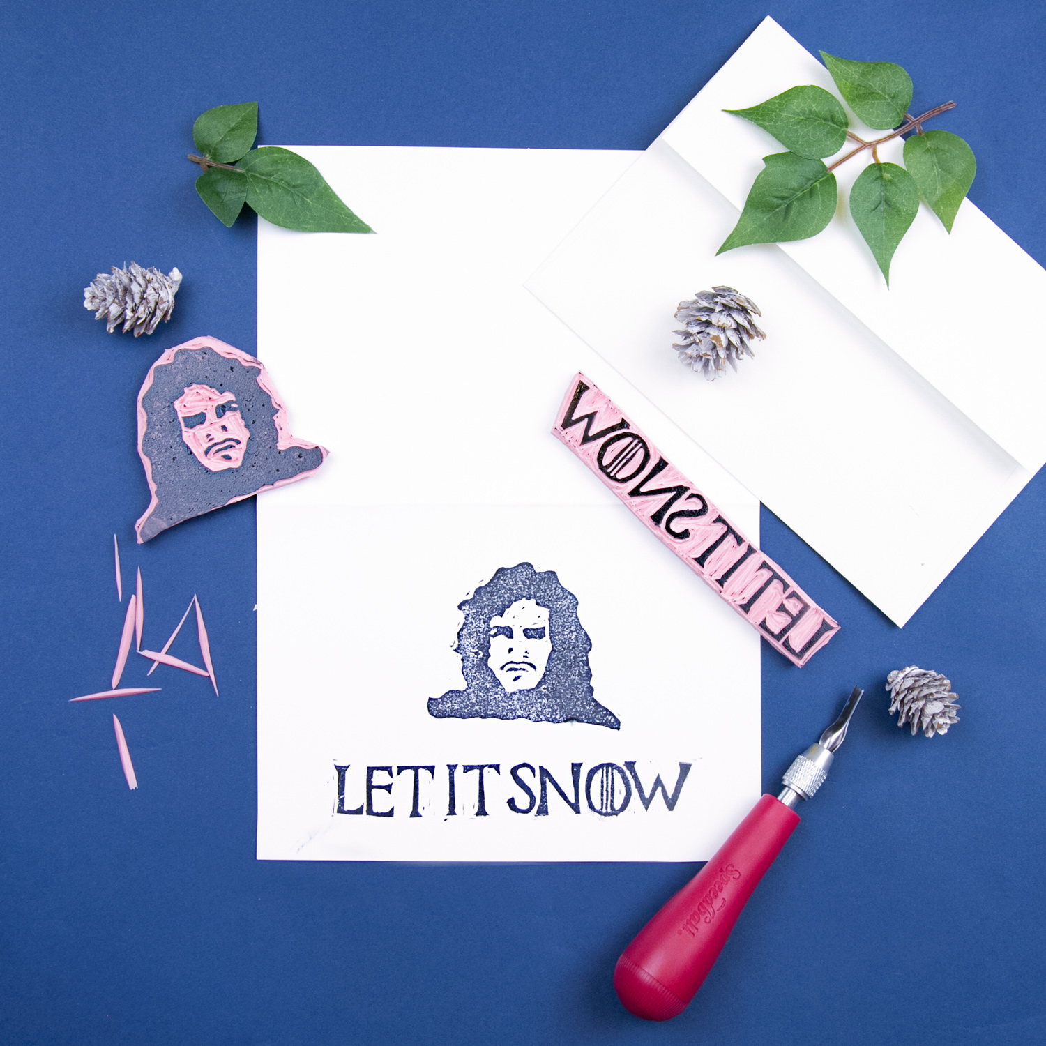 Holiday Card Block Printing