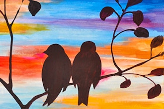 Wine and Art Painting: Birds