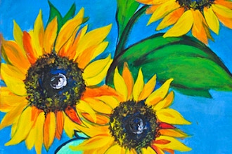 Wine and Art Painting: Flowers