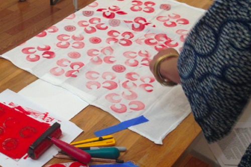 Blockprinting on Textiles Workshop