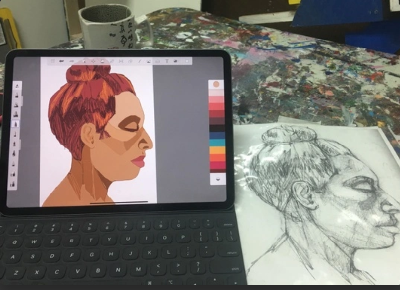 Adult digital drawing ( Procreate App + Photoshop) Drop-in