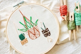 Embroidered Hanging Plants