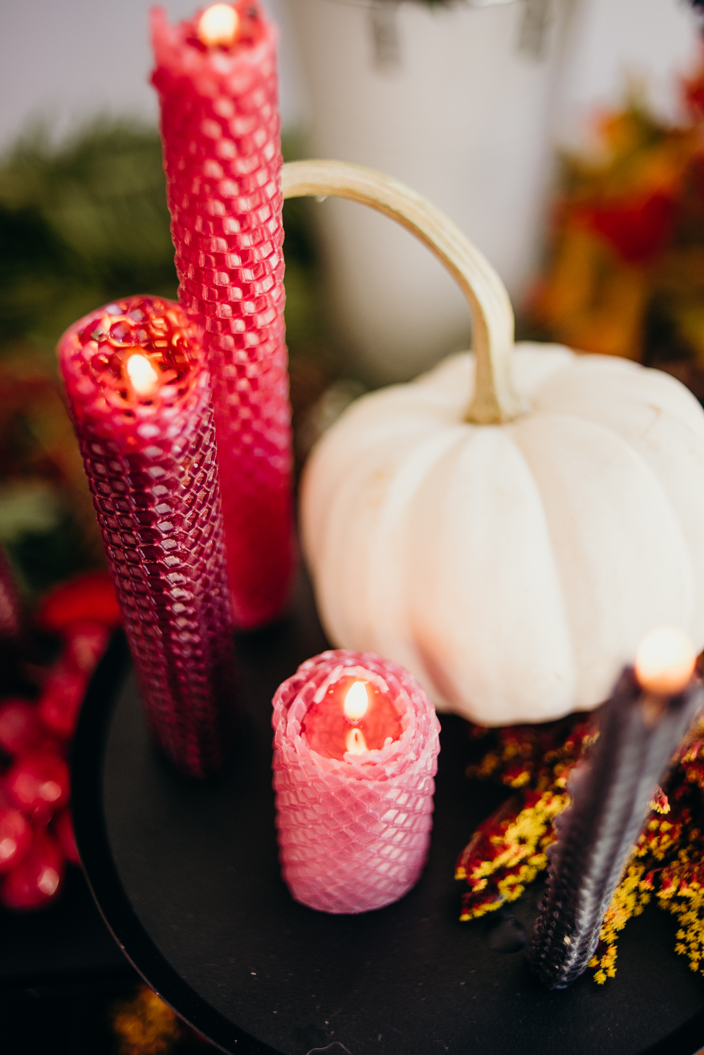 Poured and Rolled Beeswax Candles