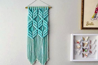 Hand-Dyed Macrame Wall Hanging