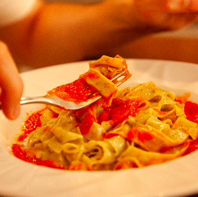 Classic Handmade Pasta with Tomato Basil Sauce