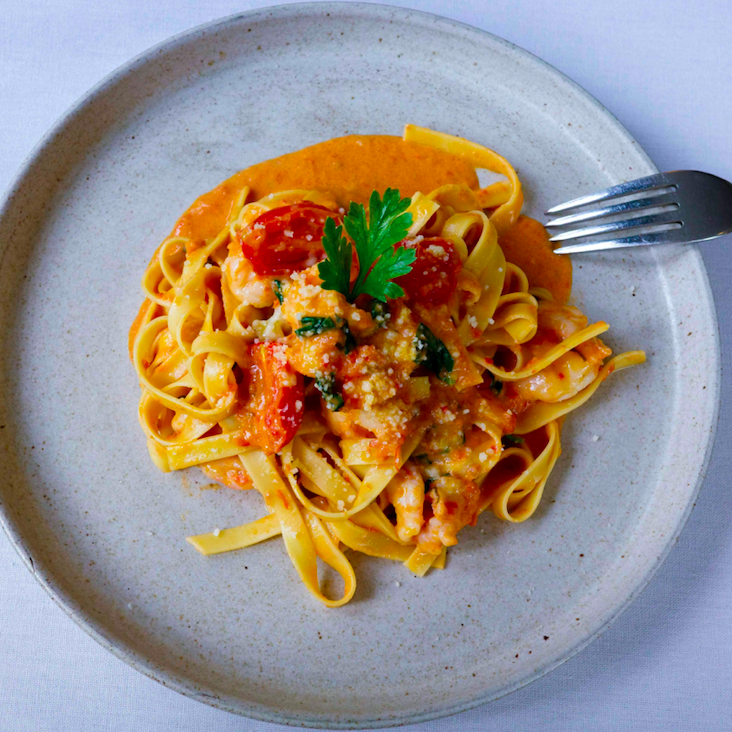 Classic Handmade Pasta with Tomato Basil Sauce